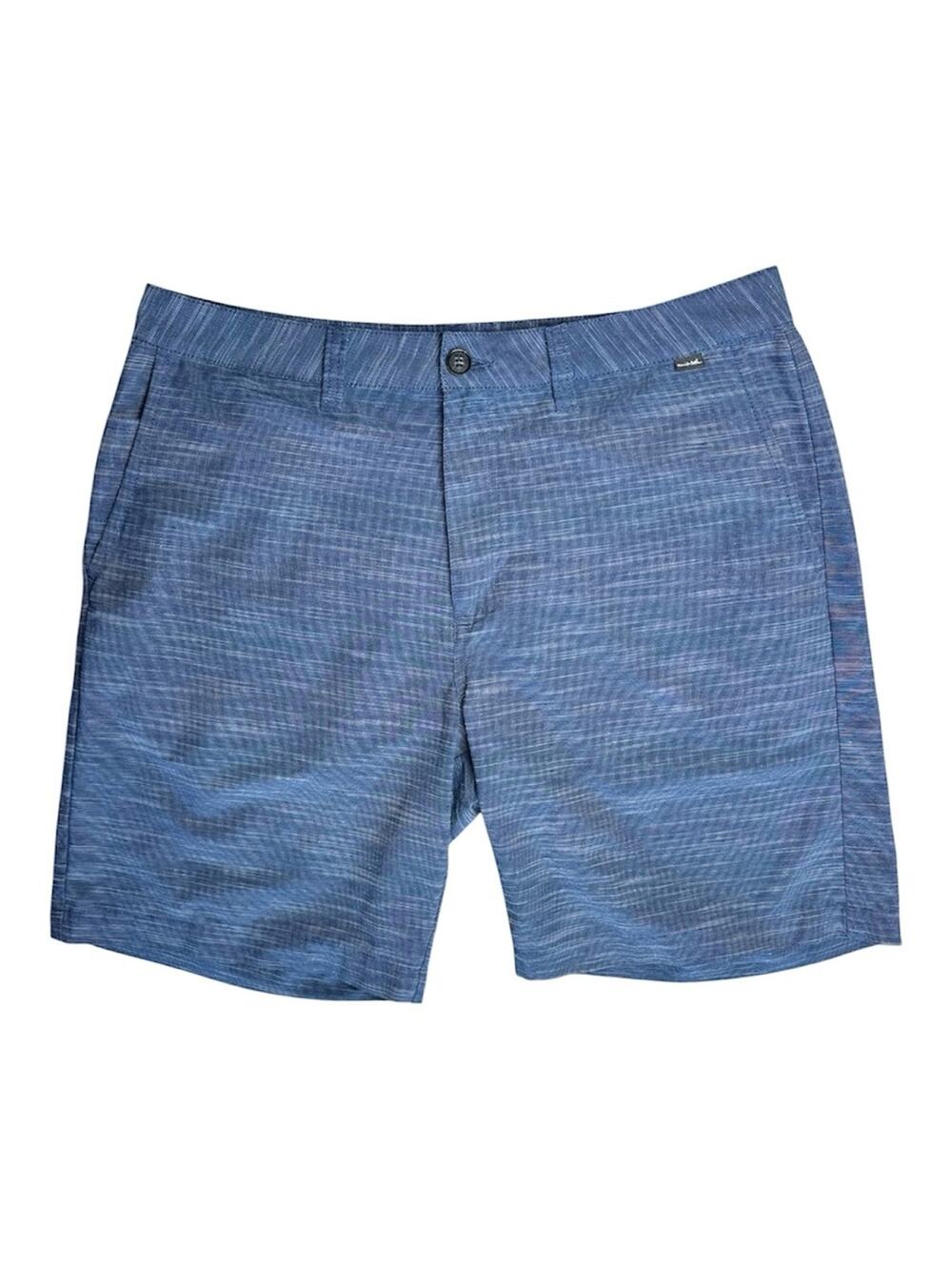 TRAVIS MATHEW Men’s Navy Striped Flat Front Golf Shorts